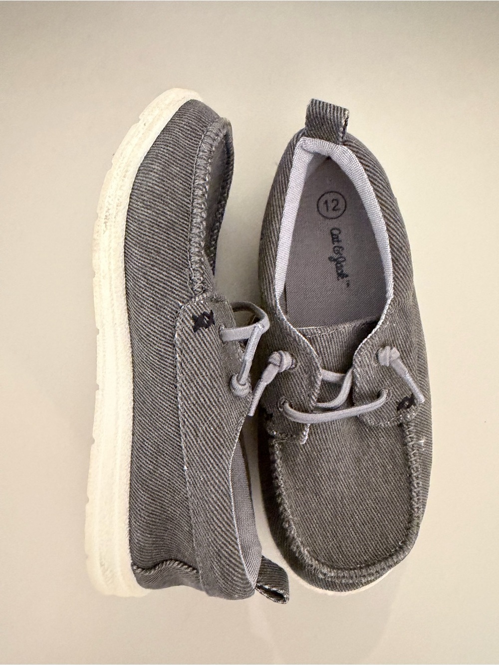 Cat & Jack Gray Canvas Kids Boat Shoes